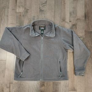 Kid’s Youth L.L. Bean Full Zip Gray Fleece Sweatshirt Size XL (18)